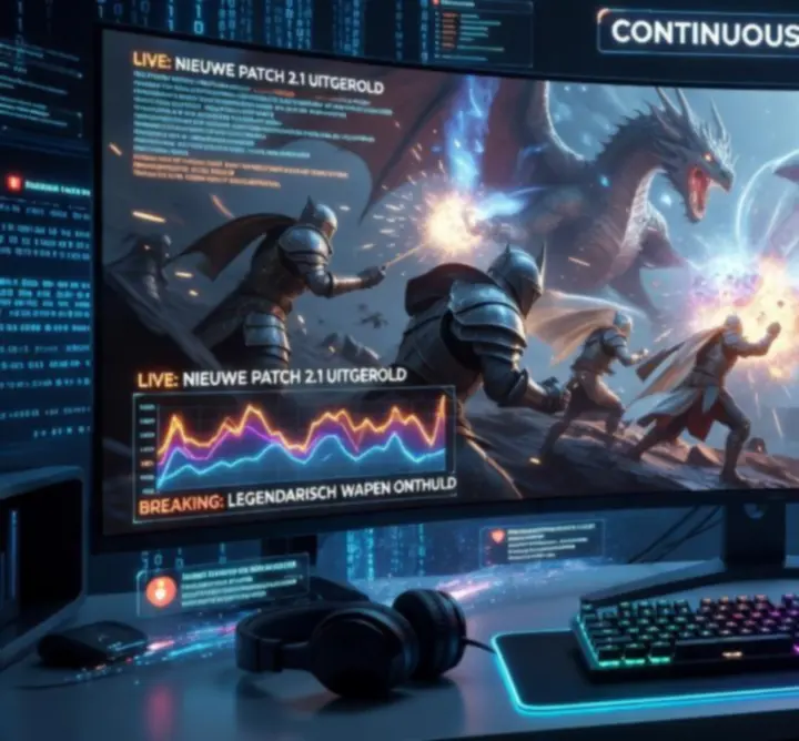 Visuele weergave van digitale game-updates binnen PLAYLOGICLAB